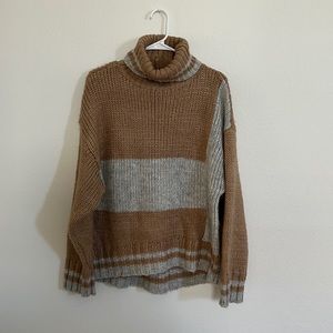 Paper Crane Color Block Turtleneck Sweater
